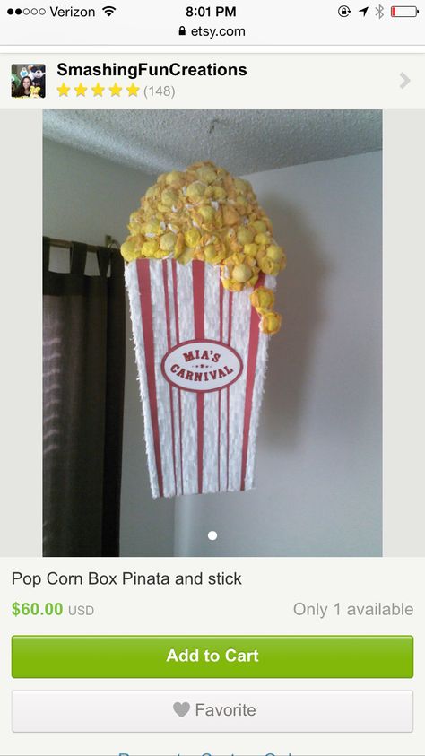 Popcorn pinata on etsy Popcorn Pinata, Pinata Ideas, Piñata Ideas, Carnival Birthday Party, Carnival Birthday Parties, Carnival Birthday, Popcorn, Birthday Party Ideas, Birthday Parties