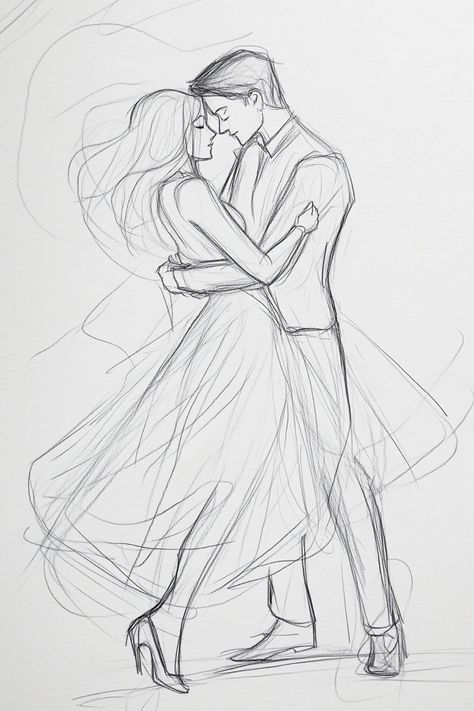 Romantic Couple Poses Drawing Dancing Couple Dance Sketch, Couple Dancing Drawing Romantic, Slow Dancing Drawing, Drawing Couple Poses Art Reference, Couple Dancing Drawing Reference, Sketch Dancing, Dancing Poses Drawing Couple, Dancing Couple Drawing, Dancing Drawing Reference