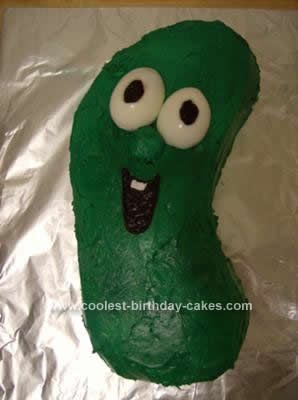 Pickle Cake, Cucumber Cake, Veggie Tales Cake, Pickle Birthday, Veggie Tales Birthday Party, Veggie Tales Birthday, Veggie Tales Party, 9x13 Cake, 11 Birthday