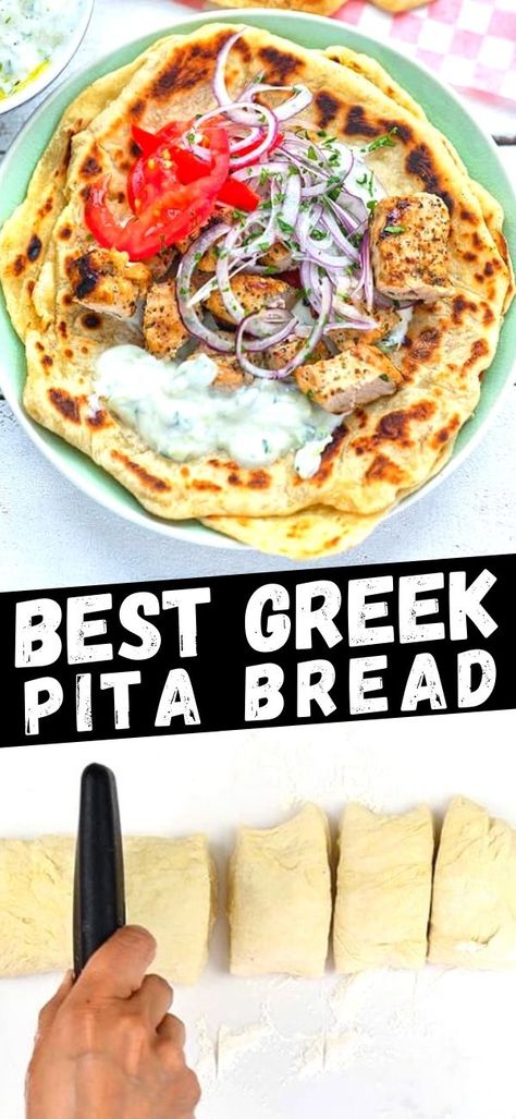 Gyros Flatbread Recipe, Pita Bread Recipe With Yogurt, Souvlaki Pita Recipe, Gyros Pita Recipe, Gyro Pita Recipe, What To Serve With Gyros Dinners, Authentic Greek Pita Bread Recipe, Authentic Pita Bread Recipe, Greek Flatbread Recipe