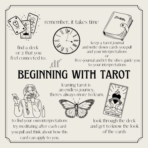 New to tarot? Here are some tips for beginning with tarot! ✨   come shop the store to find your first deck of cards! Deck Of Cards Tarot Meaning, Bonding With Your Tarot Deck, Bottom Of The Deck Tarot Meaning, Tarot Get To Know Your Deck, Bonding With Tarot Deck, Beginning Tarot, First Tarot Deck, Tarot 101, Tarot Journal