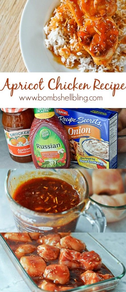 Apricot chicken. Such a simple meal! YUM! Apricot Bbq Chicken, Chicken Catalina Recipe, Recipes Using Russian Dressing, What To Make With Apricot Preserves, Chicken French Dressing, Chicken And Apricot Preserves, Apricot Preserves Chicken, Chicken Russian Dressing Apricot, Chicken Apricot Preserves Recipe