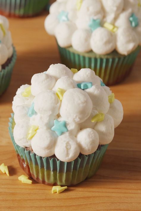 Cloud Cupcakes Ideas, Cloud 9 Birthday Cake, Cloud Frosting, Cloud Cupcakes, 9th Birthday Cake, Rosanna Pansino, Cupcake Videos, 9 Birthday, Cloud Cake