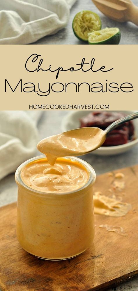 Chipotle Mayo Sauce is full of smoky chipotle flavor and a kick of spice. Once you get a hold of this creamy chipotle sauce you are going to want to put it on everything. This chipotle mayonnaise recipe is going to be your foods new best friend! Chipotle Mayonnaise Recipe, Chipotle Mayonnaise, Creamy Chipotle Sauce, Cooking 101, Savory Sauce, Salsa Recipe, Homemade Sauce, Seasoning Recipes, Sandwich Recipes