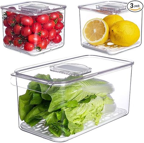 Fridge Storage Containers, Produce Containers, Storage Organizers, Fruit And Vegetable Storage, Vegetable Storage, Fridge Storage, Food Storage Container Set, Fruit Storage, Types Of Vegetables