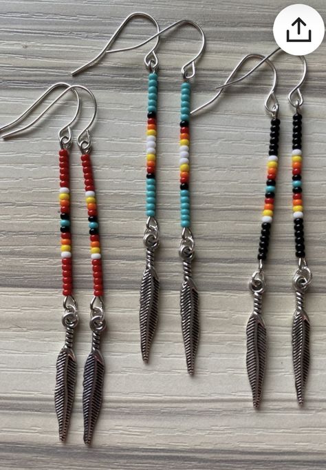 Making Western Jewelry, Western Bead Earrings, Western Jewelry Making Ideas, Trendy Diy Jewelry Earrings, Boho Bead Earrings, Indigenous Beaded Earrings Patterns, Western Seed Bead Earrings, Beaded Earrings Native Patterns, Beaded Western Earrings