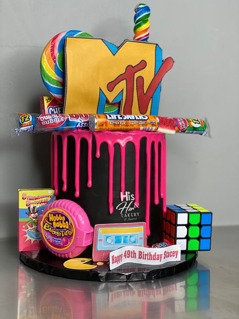 80s Party Cake, 90s Cake Birthday, 80s Bday Cake, 80s Theme Cake, Back To The 90s Birthday Cake, 90s Theme Cake Ideas, 90s Theme Birthday Cake, 80s Themed Cake, 80s Cake Ideas