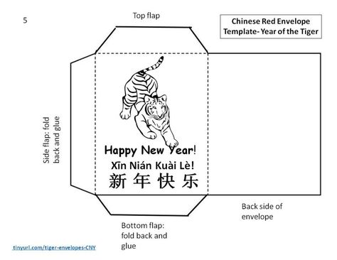 Fast craft - Simple instructions and templates -- how to make lots of lucky red envelopes, traditional gifts enclosing money at Chinese New Year. Just print, color, cut and glue. Easy and inexpensive to put together. Lots of patterns to print. Good for family project or school unit. Kindergarten and elementary students. Spring Festival, Lunar New Year, zodiac animals, children, crafts, simple craft ideas, printables, diversity, multicultural, Asian, tiger, tigers Red Envelope Template, Chinese Red Envelope, Chinese New Year Crafts For Kids, Bookmarks For Kids, Chinese New Year Activities, Chinese New Year Dragon, Chinese New Year Crafts, Chinese Lessons, Quick And Easy Crafts