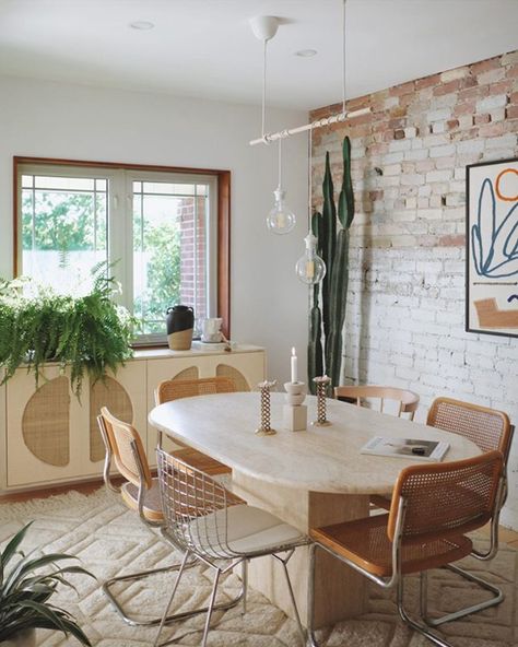 A Cosy Toronto Home With a Scandi Eclectic Vibe Ikea Ivar Cabinet, Mismatched Dining Chairs, Dream Dining Room, Mismatched Chairs, Ikea Ivar, Floating Cabinets, Scandi Boho, Ideas Hogar, Dining Room Storage