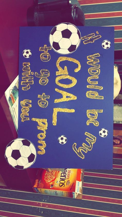 Promposal Ideas For Girlfriend Soccer, Prom Posals Ideas Soccer, Soccer Related Hoco Proposals, Sadie Hawkins Proposals Soccer, Soccer Proposal Ideas, Soccer Themed Prom Proposals, Soccer Goalie Promposal, Soccer Sadies Proposal, Soccer Homecoming Proposal Ideas