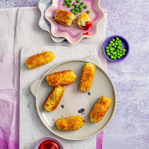 Mashed Potato And Chicken, Veggie Croquettes, Vegetable Croquettes, Weaning Ideas, Recipes For Children, Food For Babies, Veggie Fritters, Chicken Croquettes, Curry Pasta