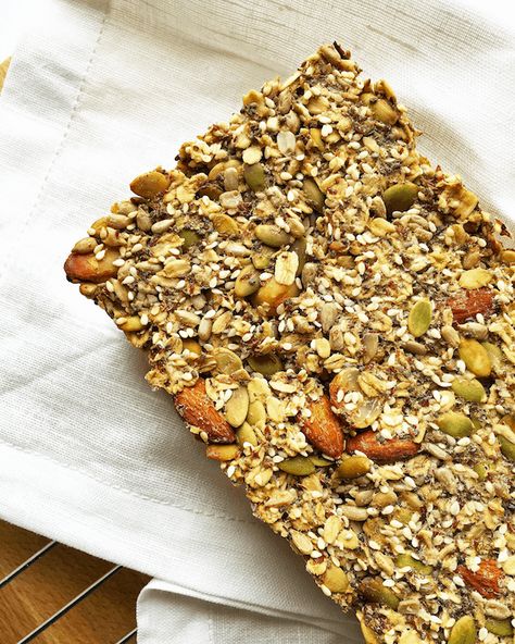 Healthy Seed and Nut Bread (gluten free + vegan) - Baked Ambrosia Healthy Homemade Bread Recipes, Whole Grain Gluten Free, Almond Crackers, Healthy Homemade Bread, Vegan Loaf, Seeded Bread Recipes, Protein Options, Paleo Breads, Bread Gluten Free