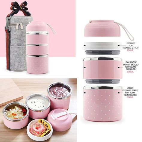 Love this Thermal Lunch Box, Lunch Box Containers, Steel Lunch Box, Stainless Steel Lunch Box, Lunch Containers, Warm Food, Cute Kitchen, Cool Kitchen Gadgets, Eating Plans