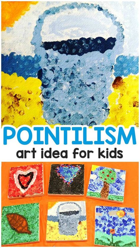 Georges Seurat Pointillism Art Lesson for Kids - Easy Peasy and Fun Pointillism Art Projects, Art Project For Kids, 2nd Grade Art, Art Projects For Kids, Georges Seurat, Project For Kids, Art Lessons For Kids, Art Curriculum, Elementary Art Projects