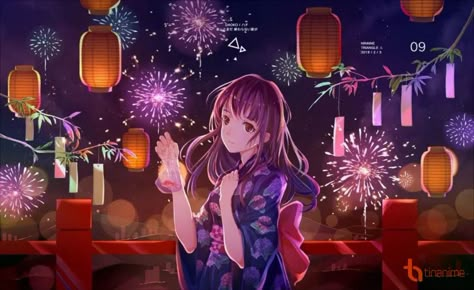 Japanese Lantern Festival, Japanese Mood Board, Kimono Girl, Kimono Traditional, Fireworks Festival, Japanese Lantern, Character Girl, Anime Kimono, Anime Galaxy