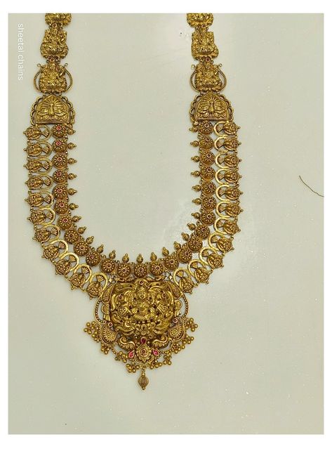 U Shape Haram Designs, Latest Gold Haram Designs For Bride, U Shape Haram Gold, 60 Grams Gold Haram Designs, Latest Long Haram Designs, 50 Grams Gold Haram Designs, 50grams Gold Haram, Haram Designs Gold Latest, Elegant Gold Necklace