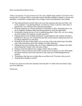 Written in a funny, teasing style, this workplace goodbye letter is addressed to coworkers. Free to download and print Goodbye Letter To Coworkers, Goodbye Letter To Colleagues, Goodbye Email To Colleagues, Farewell Email To Colleagues, Farewell Email To Coworkers, Farewell Letter To Colleagues, Goodbye Email To Coworkers, Farewell Email, Goodbye Quotes For Coworkers