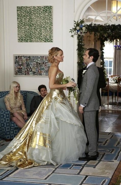 Dan Gossip Girl, Gossip Girl Wedding, Blake Lively Wedding, Chuck Y Blair, Movie Wedding Dresses, Mode Gossip Girl, Gossip Girl Serena, Estilo Gossip Girl, Bride Wars