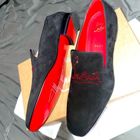 Christian Louboutin Men’s Loafers Eur 43.5 // Us: 10.5 Shoes Are Brand New And In Perfect Condition. Only Selling As They Are Too Small For Me. Original Box And Dust Bags Included With Purchase. The Red Detailing Are Swarovski Crystals. Originally $1195 And No Longer In Production. Christian Louboutin Shoes Mens, Louboutin Shoes Mens, Louboutin Men, Christian Louboutin Men, Louboutin Shoes, Christian Louboutin Shoes, Loafer Shoes, Christian Louboutin, Swarovski Crystals