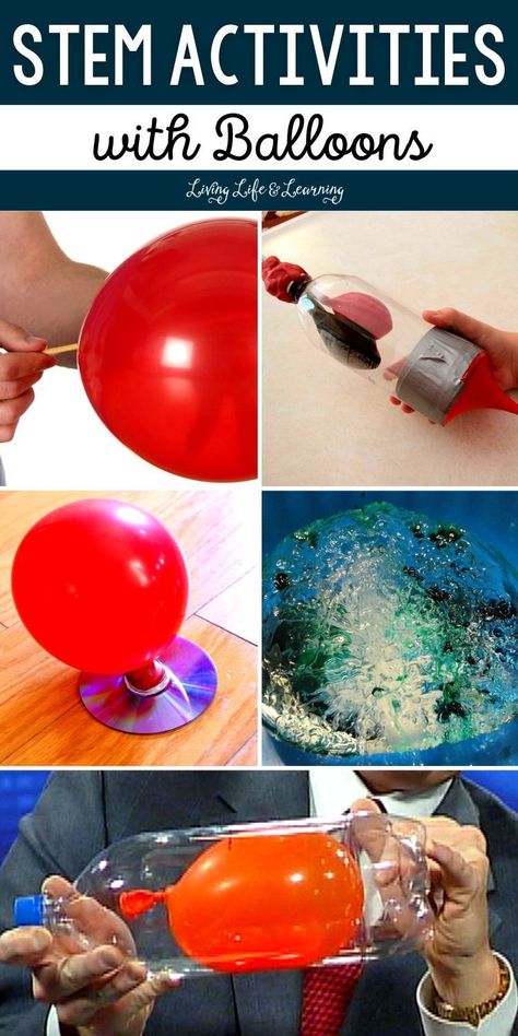 Looking for innovative and fun homeschool STEM activities for kids? Look   no further! This list of STEM activities with balloons provides a   hands-on way to teach science, technology, engineering, and math   principles while having fun with your children. From balloon rockets to   air-powered cars, these activities are easy to do and require materials   that you likely already have on hand. Enhance your children's critical   thinking skills while providing them with endless entertainment. Balloon Activity For Kids, Activities With Balloons, Balloon Rockets, Biology For Kids, Stem Activities Kindergarten, Balloon Rocket, Kitchen Science Experiments, Kids Stem Activities, Homeschool Stem