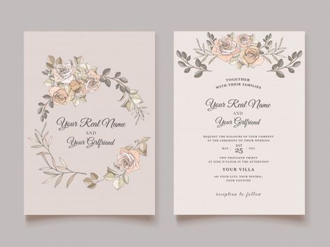 Contoh Kad Kahwin, Leaves Template, Gold Wedding Stationery, Soft Pink Wedding, Red Wedding Invitations, Vector Frame, Invitation Elegant, Navy Wedding Invitations, Leaf Template