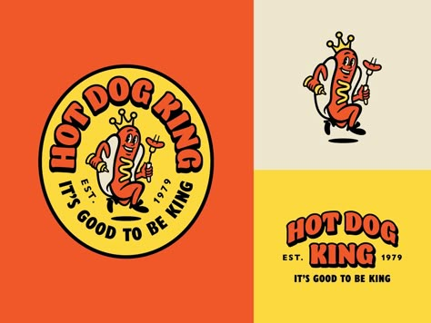 Hot Dog Restaurants, Dog Logo Design, Hot Dog Stand, Dog Branding, Dog Logo, Cartoon Logo, Logo Restaurant, Mascot Design, 로고 디자인