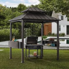 Member's Mark Hickory Hardtop Grill Gazebo Grill Gazebo Ideas Backyards, Grilling Gazebo Ideas, Grill Pergola Ideas, Covered Grilling Station Outdoor, Bbq Gazebo Ideas, Grill Cover Diy Patio Ideas, Grill Gazebo Ideas, Diy Grill Gazebo, Patio Mexicano