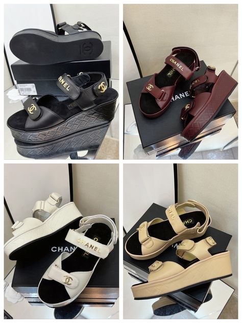 Leather Platform Sandals, Miu Miu Ballet Flats, Chanel Shoes, Platform Sandals, Miu Miu, Ballet Flats, Chanel, Ballet, Sandals