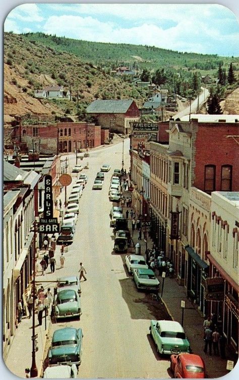 1950s Small Town, Central City Colorado, Downtown Golden Colorado, Colorado Ghost Towns, Old Colorado City, Colorado Scenery, Denver History, Vintage Colorado Postcard, Visit Denver