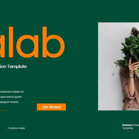 Creative Green Orange Food Resto Presentation Green And Orange Graphic Design, Color Palette Orange Green, Green Orange Palette, Orange Green Color Palette, Green And Orange Palette, Green Orange Color Palette, Green Website Design, Food Colors Palette, Orange Food