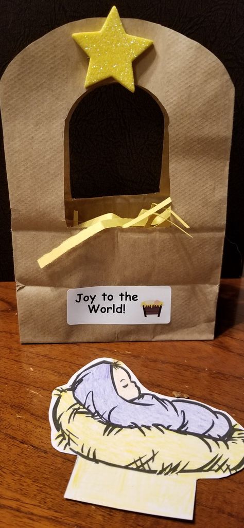 Paper Bag Manger, Paper Bag Nativity Craft, Paper Bag Manger Scene, Baby Jesus Crafts For Kids, Jesus Christmas Crafts, Jesus Birthday Party, Baby Jesus Craft, Story Crafts, Christmas Sunday School