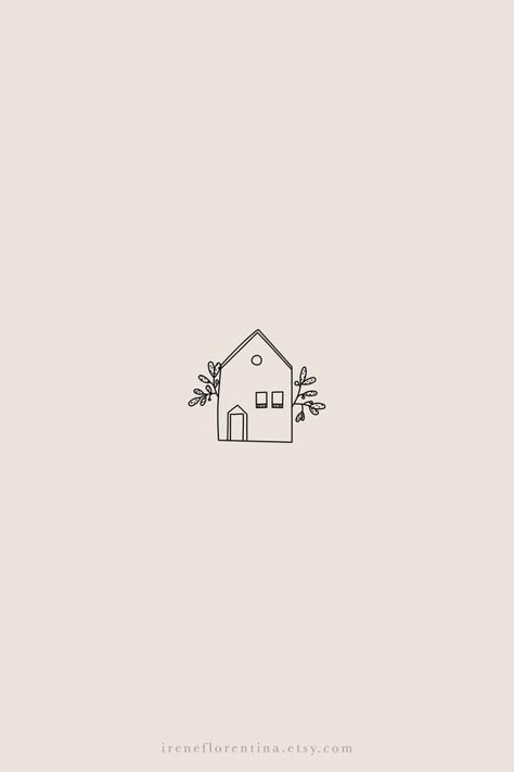 House On The Rock Tattoo, Minimal House Illustration, Home Tattoo Ideas Simple, Tiny House Tattoo Simple, Draw House Easy, House Tatoos Ideas, Mini House Tattoo, Small House Tattoo Simple, House Stamp Tattoo