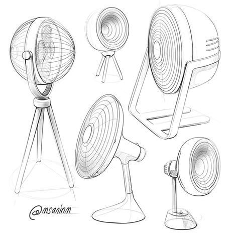 Fan Design Product, Fan Sketch, Digital Sketchbook, Animal Sketch, Furniture Sketch, Structural Drawing, Furniture Design Sketches, Design Sketching, Fan Drawing