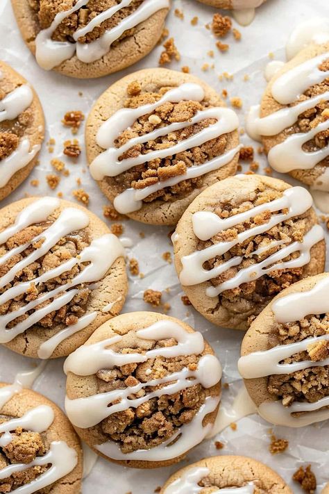 Coffee Cake Cookies - Insanely Good Cinnamon Coffee Cake Cookies, Coffee Cake Cookies Recipe, Coffee Cookies Recipe, Coffee Cake Cookies, Classic Coffee Cake, Fruit Platter Designs, Perfect Cookies, Cinnamon Coffee Cake, Cooking Cookies