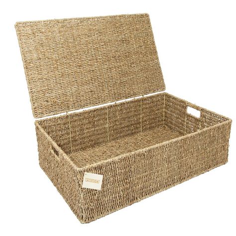 Brambly Cottage Seagrass Underbed Storage & Reviews | Wayfair.co.uk Shepherd Hut, Under Bed Storage Boxes, Seagrass Storage Baskets, Underbed Storage, Wooden Organizer, Box Chest, Side Board, Seagrass Basket, Fabric Boxes