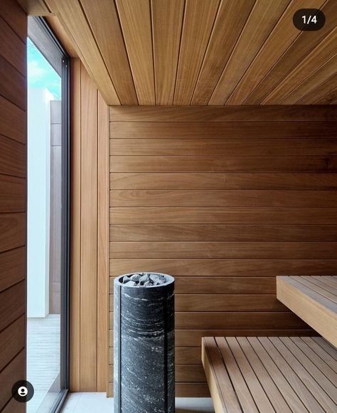 Sauna With A View, Home Sauna Design, Custom Sauna, Rustic Saunas, Sauna Bench, Sauna Interior, Sauna Bathroom Design, Sauna Stove, Game Room Ideas