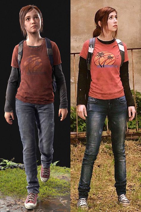 Ellie fromThe Last of Us Halloween costume idea and original outfit Joel And Ellie Halloween Costume, Easy Last Minute Duo Halloween Costumes, Single Costumes For Women, Ellie Tlou Halloween Costume, Video Game Character Halloween Costumes, Character Costume Ideas Women, Ellie The Last Of Us Halloween Costume, Cute Woman Halloween Costumes, Brunette Cosplay Ideas