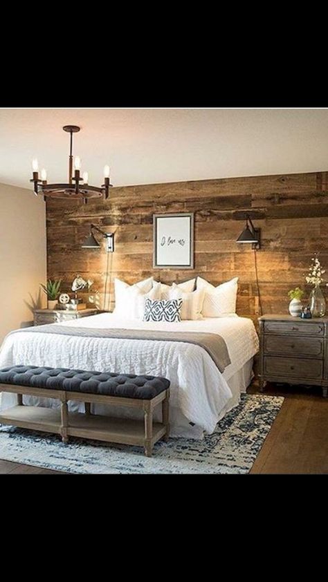 Rustic Bedroom Design, Colour Hallway, Dekorasi Kamar Tidur, Woman Bedroom, Farmhouse Bedroom Decor, Hallway Ideas, Master Bedrooms Decor, Remodel Bedroom, Rustic Bedroom