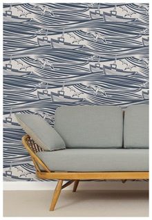 Mini Moderns Window Film Designs To Buy Online Mini Moderns Wallpaper, Nautical Wallpaper, Boat Wallpaper, Wallpaper Retro, Mini Moderns, Retro 60s, Design Del Prodotto, Design Sponge, Vintage Wallpaper