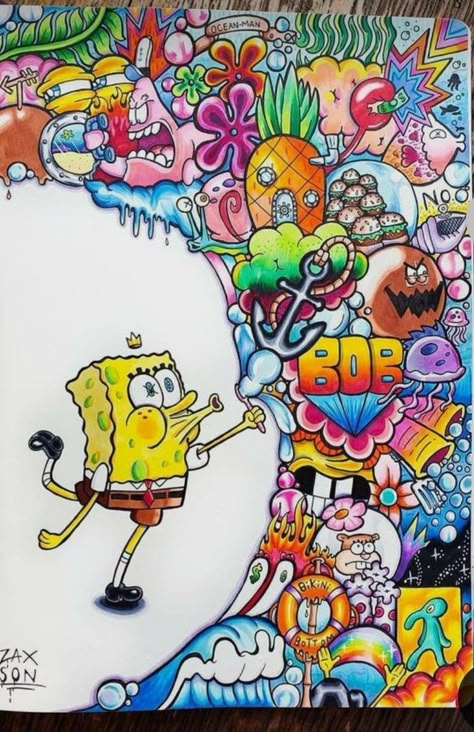 ☾~.~☕️follow me☕️~.~☾ Spongebob Doodle Art, Party Coloring Pages, Gnome Coloring Pages, Robot Coloring, Cow Coloring Pages, Doddle Art, Graffiti Piece, Printable Coloring Pages For Kids, Graffiti Doodles