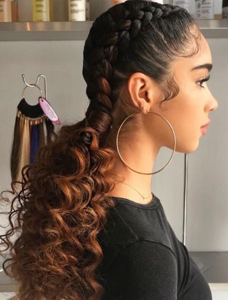 25 Trendy Dutch Braid Hairstyles in 2022 - The Trend Spotter Chignon Simple, Two French Braids, French Braid Ponytail, Black Hairstyle, Dutch Braid Hairstyles, Braided Hairstyles For Black Women Cornrows, Dutch Braids, Goddess Braids Hairstyles, French Braid Hairstyles