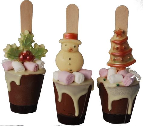 Hot Chocolate Stirrers Recipe, Marshmallow Christmas, Chocolate Stirrers, Christmas Decorations Handmade, Hot Chocolate Stirrers, Decorating With Sticks, Hot Chocolate Spoons, Xmas Treats, Chocolate Sticks