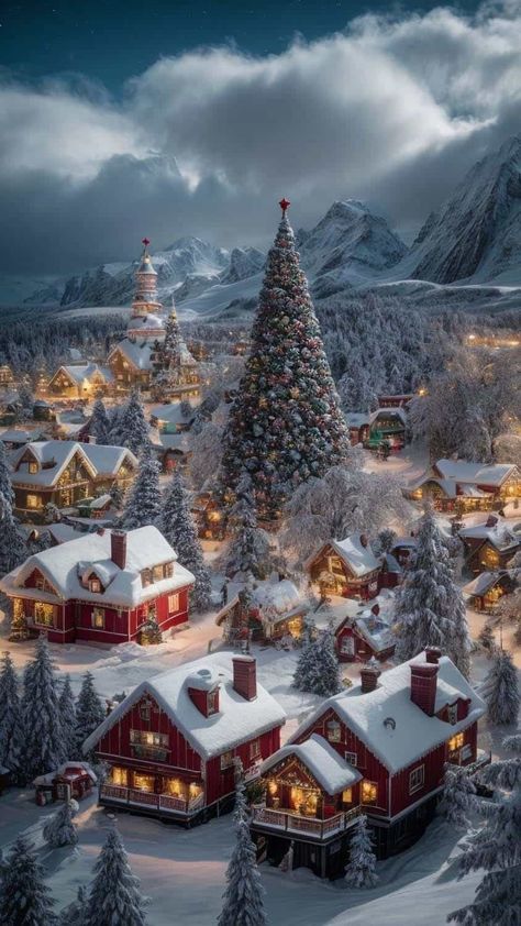 Christmas Village iPhone Wallpaper 4K - iPhone Wallpapers Wallpapers House, Helloween Wallpaper, Winter Christmas Scenes, Iphone Wallpaper 4k, Girl Wallpapers, Xmas Wallpaper, Christmas Town, Christmas Plaid, Wallpaper Iphone Christmas