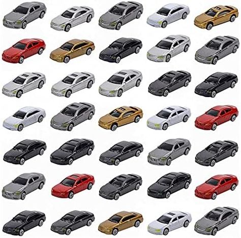 pizarra 50Pcs 1:87 HO Scale Car Painted Car Models HO//N Scale Railway Modeling Making Mat Ho Scale Buildings, Model Train Accessories, Sand Table, Car Lot, Diy Gifts For Kids, Model Hobbies, Scale Models Cars, N Scale, Small Cars