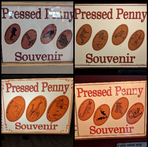 Penny Presses | Find and Trade Pressed Pennies | The Buffalo Zoo Penny Press Tattoo, Pressed Penny Art, Pressed Penny Tattoo, Aesthetic Arcade, Penny Tattoo, Pressed Pennies, Fnaf 1, Press Machine, The Buffalo