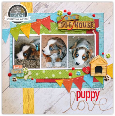 I've shared before that our family recently got a new puppy and I knew Paper House Productions would have some great products for me to us... New Puppy Scrapbook Layouts, Scrapbooking Pets, Dog Scrapbook Layouts, Pet Scrapbook Layouts, Dog Scrapbook, Scrapbook Design Layout, Scrapbook Patterns, Beautiful Scrapbook Layouts, Pet Scrapbook