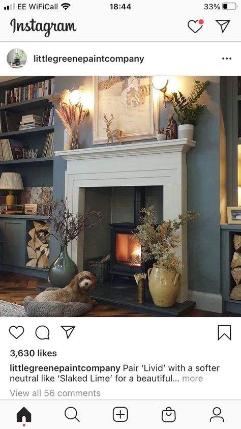 Farrow And Ball Living Room, Slaked Lime, Victorian Living Room, Living Room Renovation, Living Room Decor Colors, Piano Room, Living Room Decor Fireplace, Cosy Living Room, Little Greene Paint