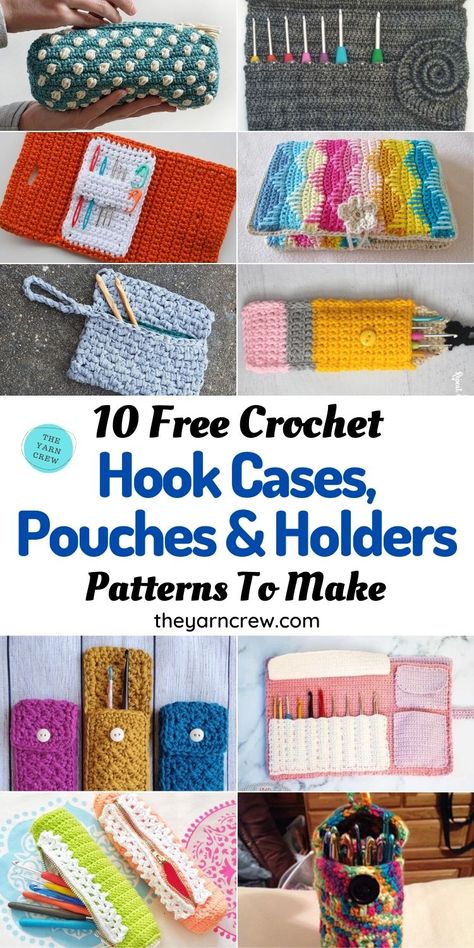 Crochet Supplies Bag, Crochet Hook Holder Pattern, Crochet Hook Case Free Pattern, Crochet Hook Case Pattern, Crochet Yarn Holder, Crochet Needle Case, Crochet Hook Bag, Crochet Hook Storage, Diy Crochet Hook