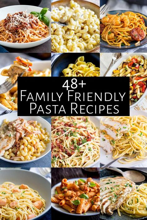 Easy And Delicious Pasta Recipes, Easy Family Pasta Dinner Ideas, Family Dinner Pasta Recipes, Yummy Pasta Dishes, Bulk Pasta Recipes, Fun Pasta Recipes, Hot Pasta Dishes, Recipes For Dinner Pasta, Pasta For A Crowd