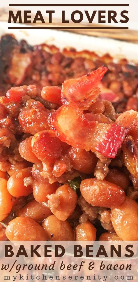 Baked Beans With Hamburger And Bacon, Bbq Beans With Ground Beef, Baked Beans With Ground Beef And Bacon, Baked Bean Casserole Ground Beef, Southern Baked Beans With Ground Beef, Southern Style Baked Beans, Ground Beef Baked Beans, Best Baked Beans Recipe, Baked Beans With Hamburger